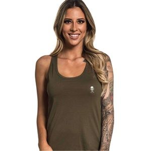 Sullen , small military green racer back tank